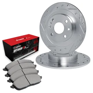 R1 Concepts WGUN1-74019 Brake Rotors - D/S - Silver W/ Optimum Oe Pads